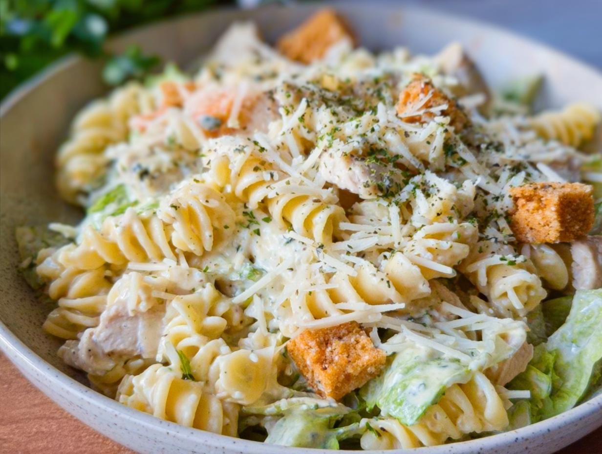 Chicken Caesar Pasta Salad: Quick Delicious Meal - Chicken Caesar Pasta Salad - additional detail