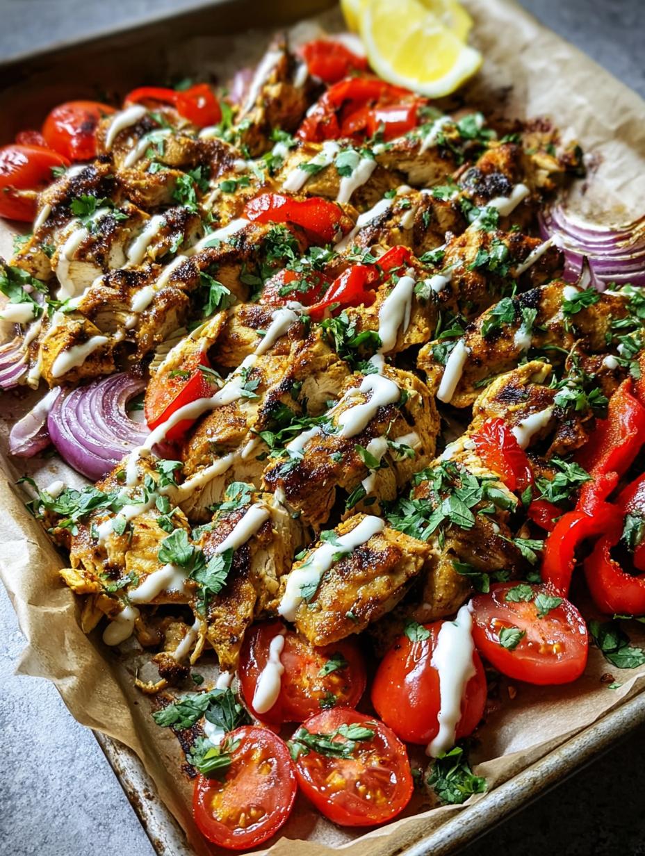 Chicken Shawarma Sheet Pan: 1 Easy, Amazing Meal 31 Delicious Chicken Shawarma Sheet Pan with perfectly roasted chicken and vegetables, ready to serve