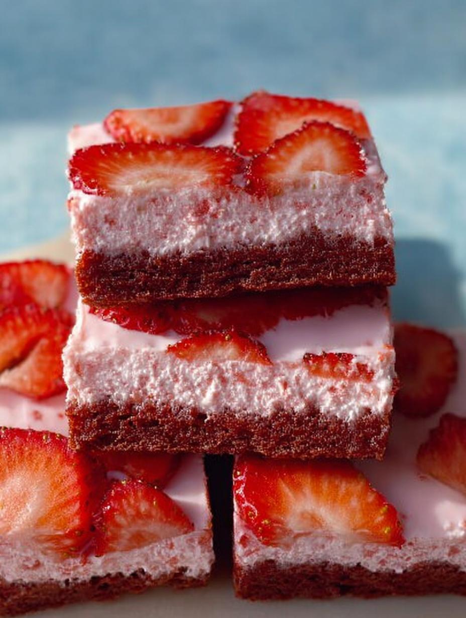 Iced Strawberry Brownies