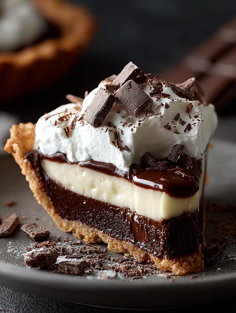 Indulgent Chocolate Pie with Flaky Cocoa Crust - Chocolate Pie - additional detail