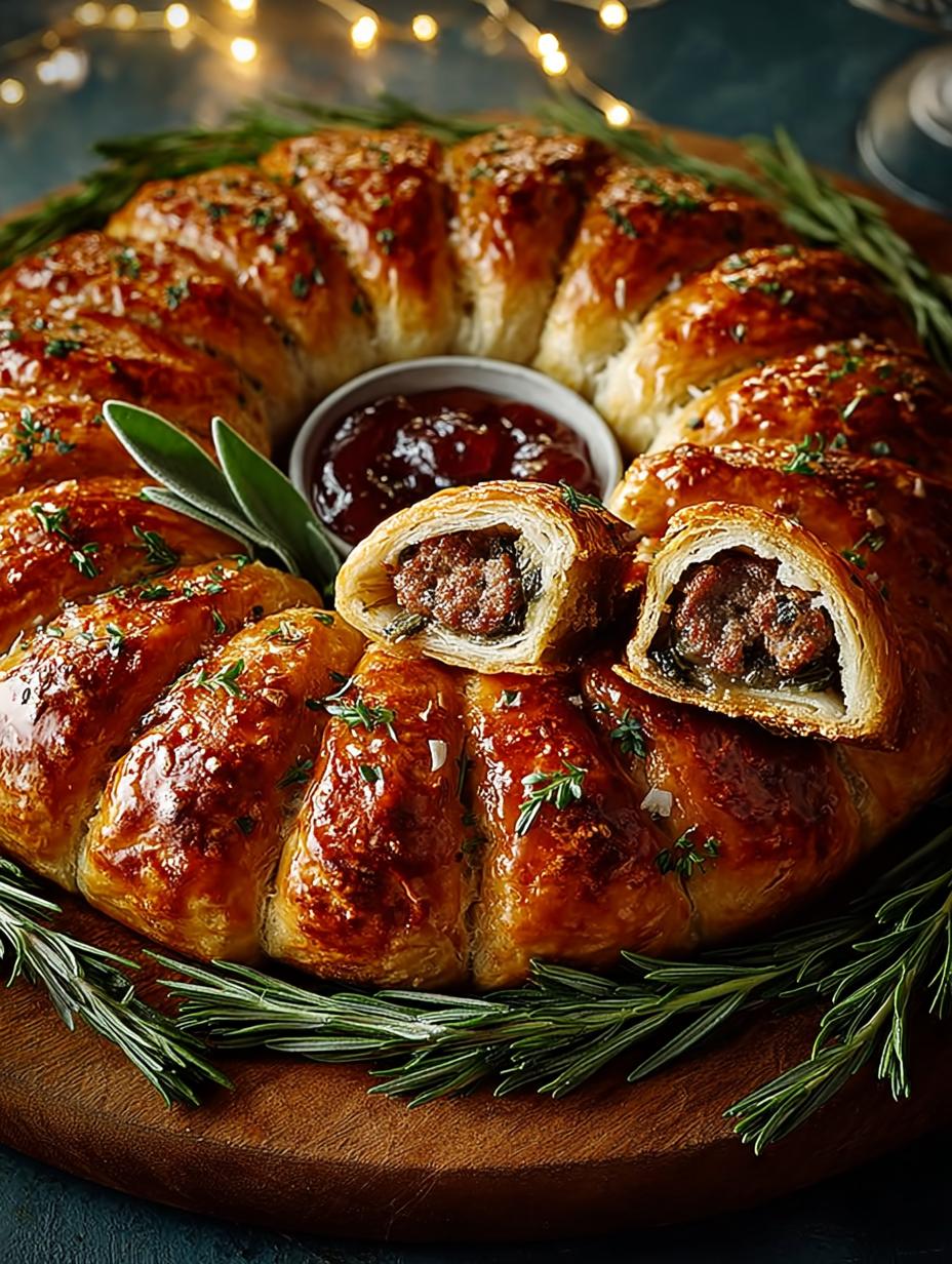 Sausage Roll Wreath: 7 Irresistibly Festive Ideas - Sausage Roll Wreath - additional detail