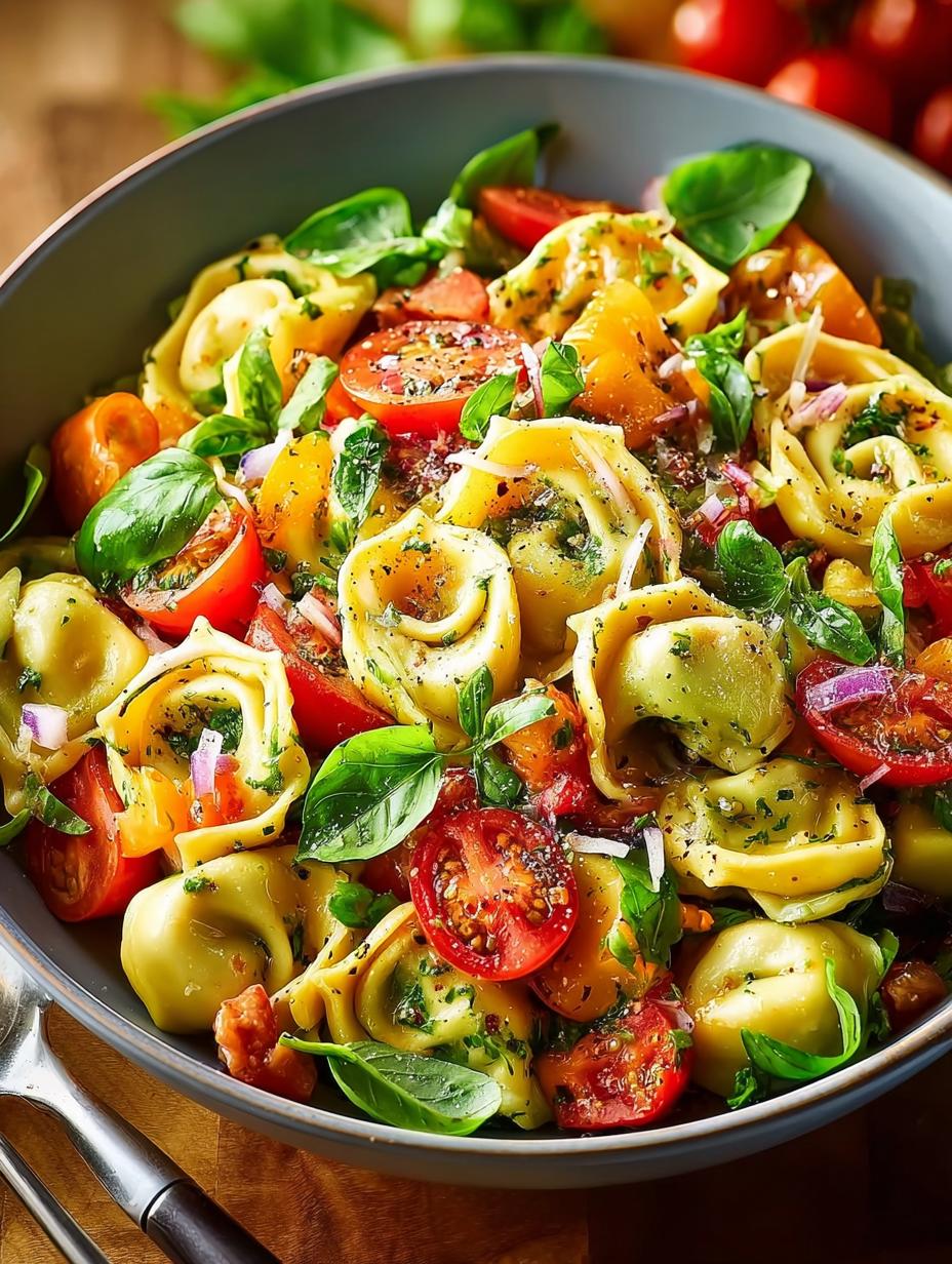 Bright & Zesty Tortellini Salad for Summer Gatherings - Tortellini Salad - additional detail