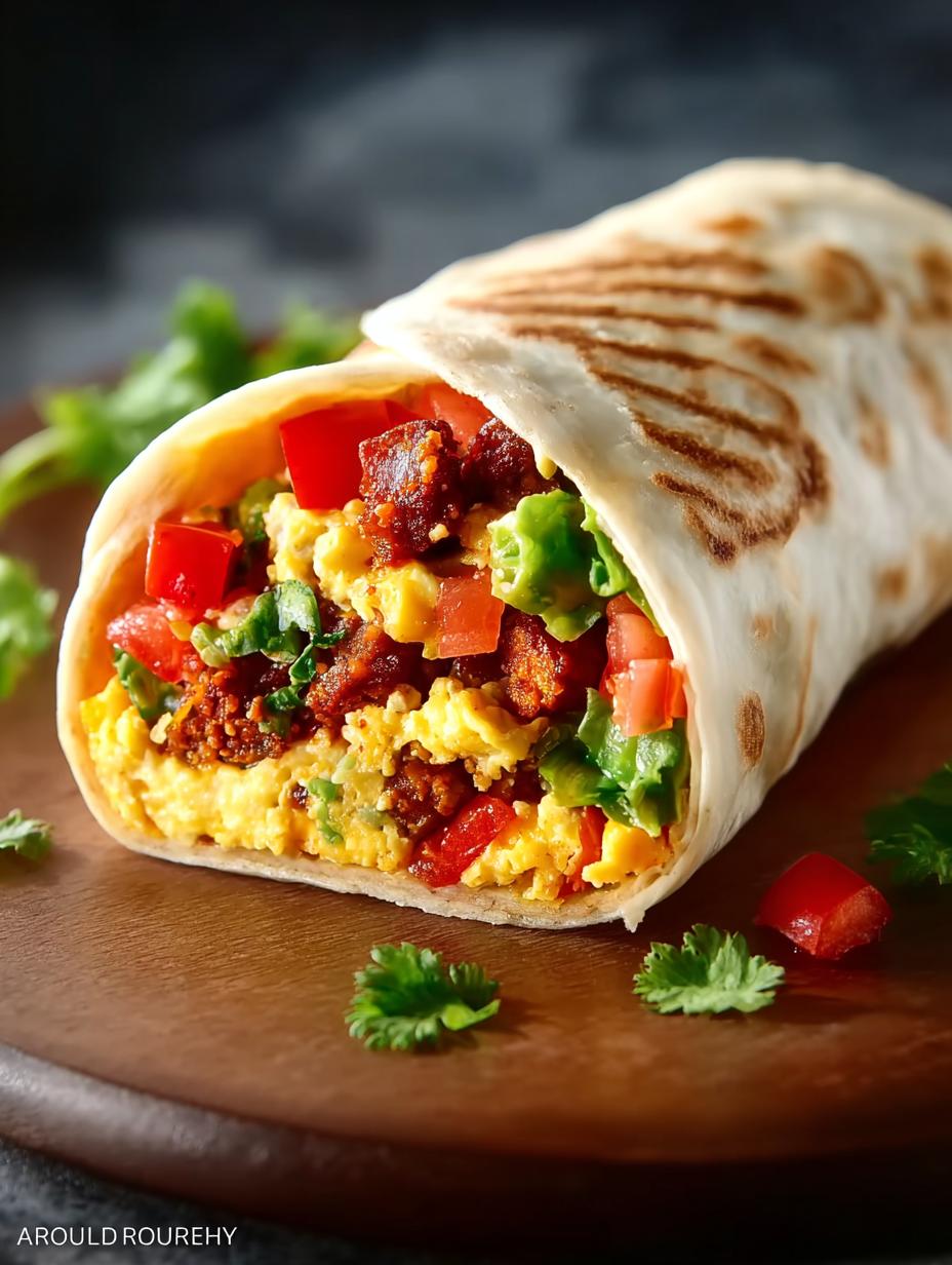 Delicious Breakfast Burrito with Sweet Tocino Twist - Breakfast Burrito - main visual representation