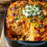 Buffalo Chicken Rice Casserole